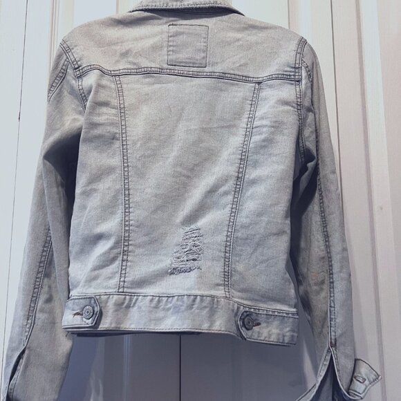 Mudd Y2K Stone Washed Distressed Denim/Jean Long Sleeve Jacket-Medium-Button Up - Picture 13 of 16